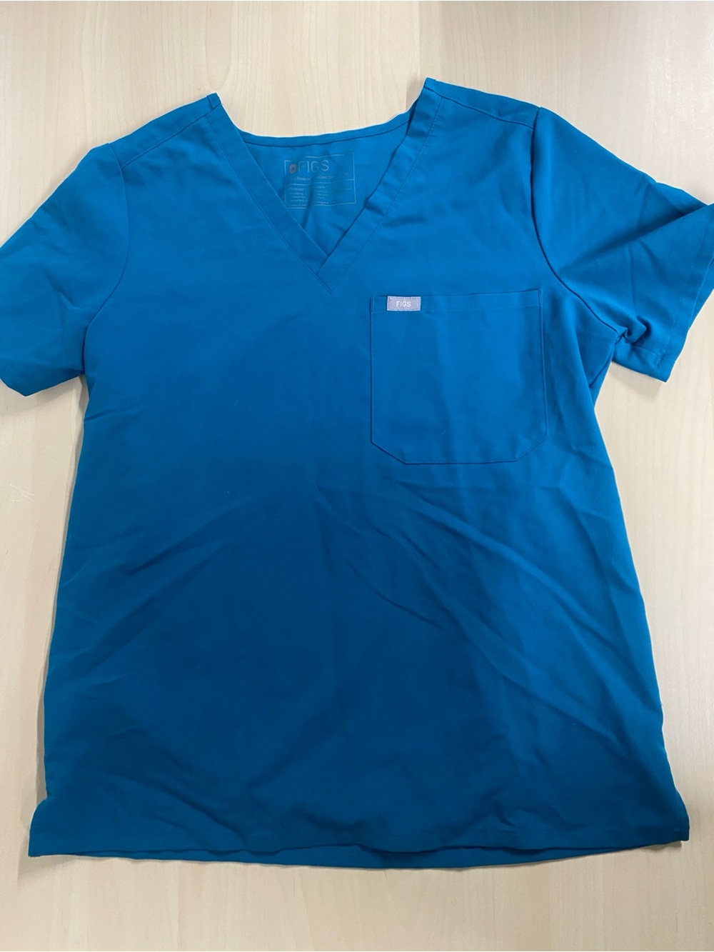 FIGS Pacific Blue Scrub Top Medium V-Neck Technical Collection FW1000